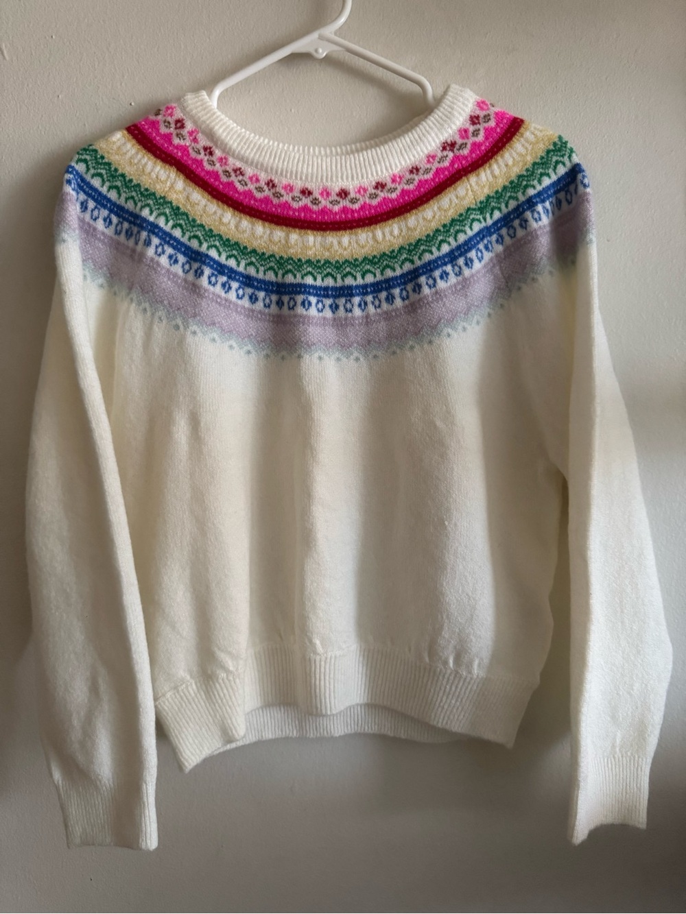 Gap Kids Cream Fair Isle Yoke Sweater